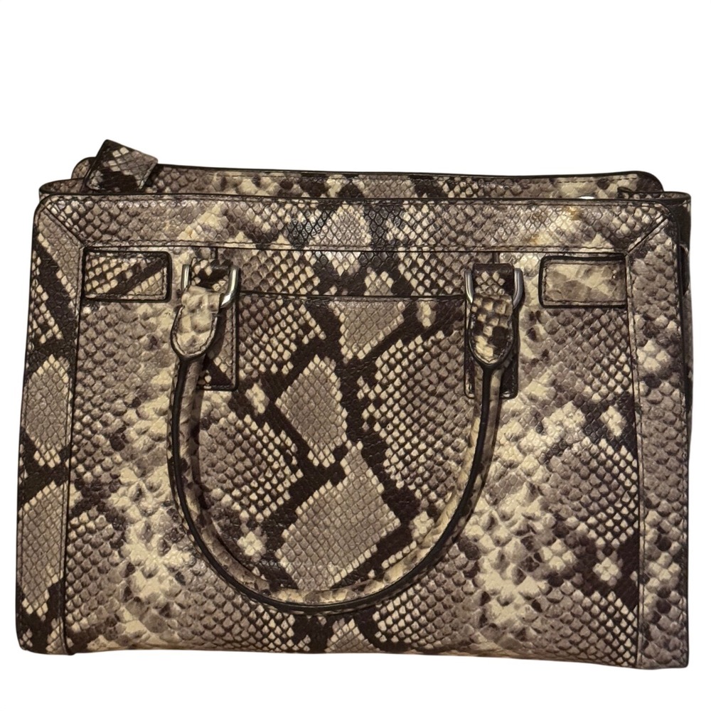 Michael Kors Snakeskin Tote Bag Silver Tone Hardware MK  Logo - Picture 5 of 9